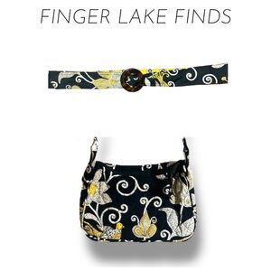 Vera Bradley "Yellow Bird" Bag and Belt